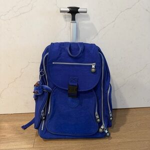 Kipling Alcatraz Vibrant Blue Rolling Backpack